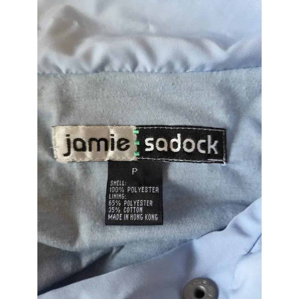 Jamie Sadock Light Blue Full Zip Boxy Sporty Short Golf Jacket, Petite Meidum